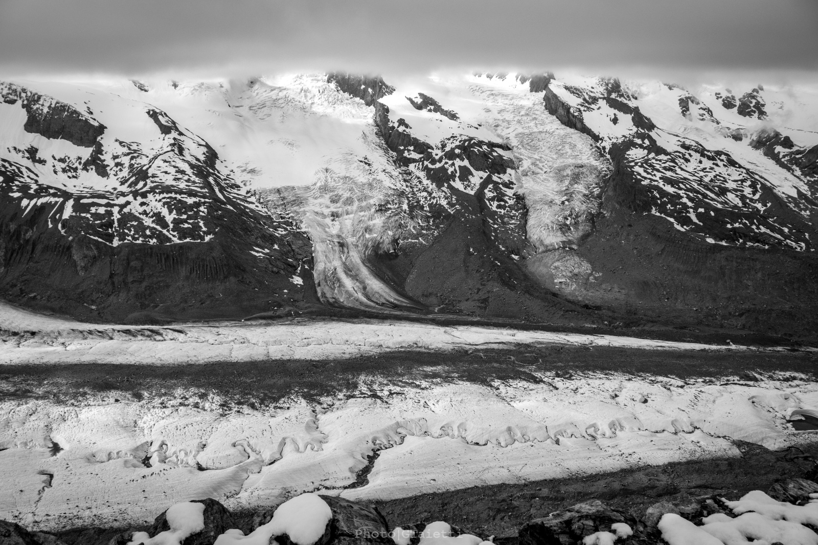 Il Cervino e il ghiacciaio del Gorner dalla cima del Gornergrat