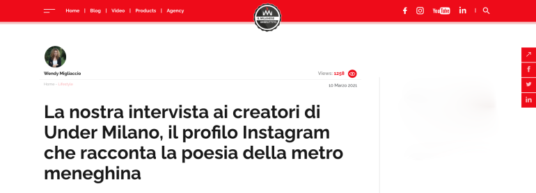 IL MILANESE IMBRUTTITO - La nostra intervista ai creatori di Under Milano, il profilo Instagram che racconta la poesia della metro meneghina

Articolo di Wendy Migliaccio