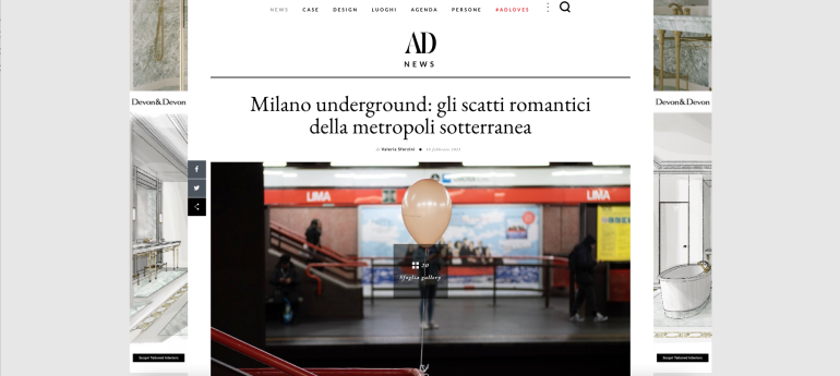 AD MAGAZINE ITALIA - Milano underground: gli scatti romantici della metropoli sotterranea

Articolo di Valeria Sforzini

